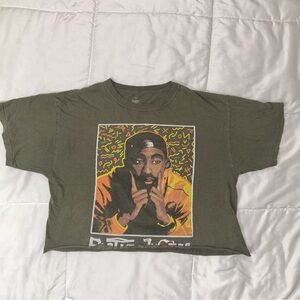 Tupac Shakur Graphic Cropped Tee